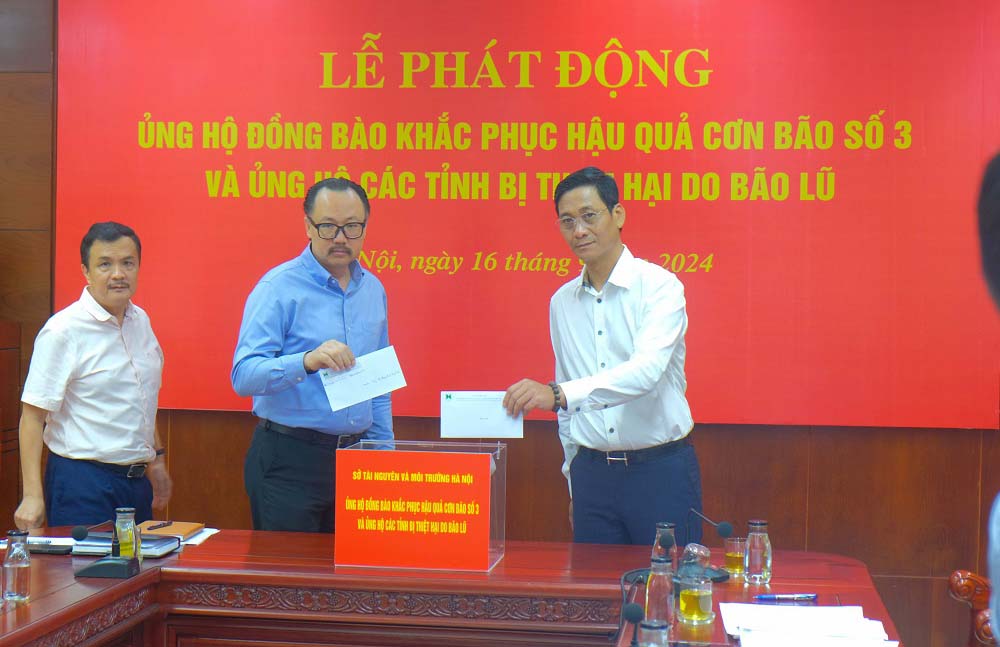 Ngành Tài Nguyên Môi trường Hà Nội phát động ủng hộ khắc phục cơn bão số 3 và đồng bào bị thiệt hại do bão lũ 